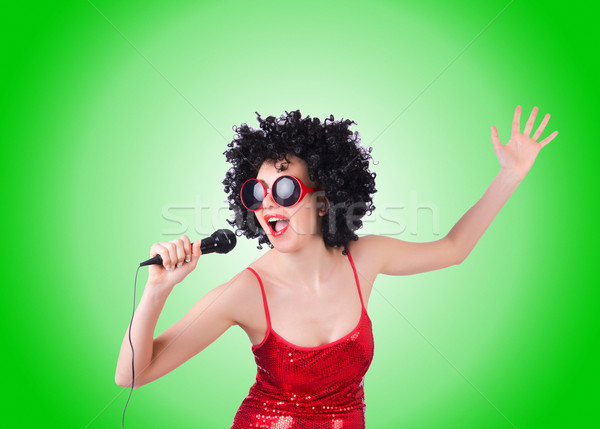 Foto stock: Pop · estrellas · vestido · rojo · gradiente · fiesta · feliz