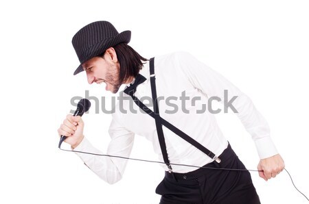 Angry man with axe isolated on white Stock photo © Elnur