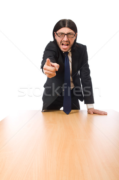 Young businessman swearing  isolated on white Stock photo © Elnur