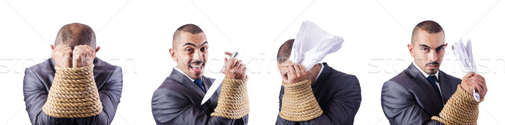 Man tied up isolated on white Stock photo © Elnur