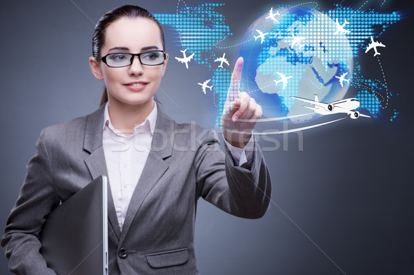 Businesswoman in air travel concept Stock photo © Elnur