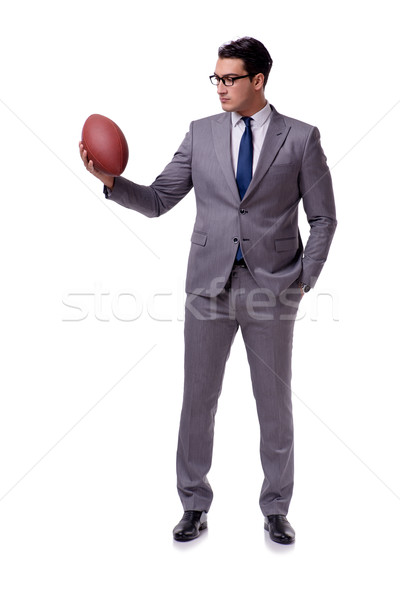 The businessman with american football isolated on white Stock photo © Elnur