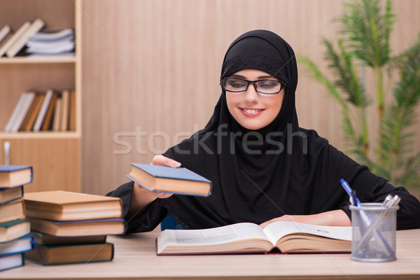 Stock photo: Woman muslim student preparing for exams