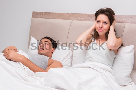 Family conflict with wife husband in bed Stock photo © Elnur