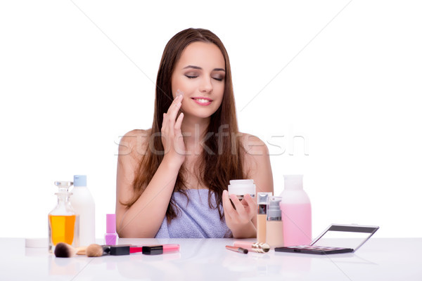 Young woman in beauty make-up isolated on white Stock photo © Elnur