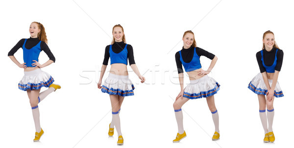 Cheerleader isolé blanche heureux sport étudiant Photo stock © Elnur