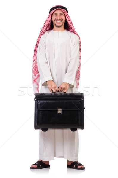 Arap adam bagaj beyaz arka plan işadamı Stok fotoğraf © Elnur