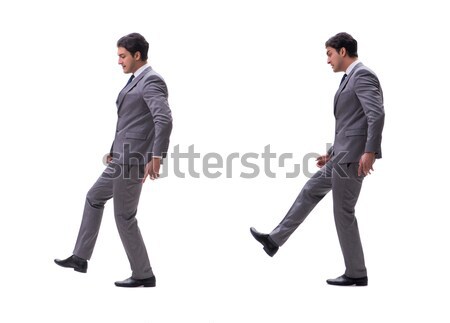 Stock photo: Model with male suit isolated on white