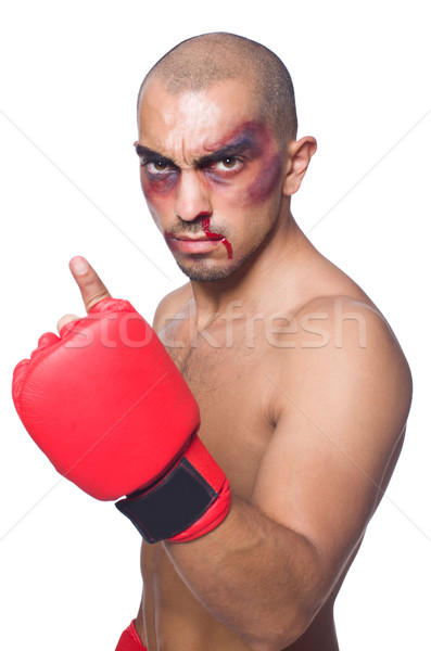 Badly beaten boxer isolated on white Stock photo © Elnur