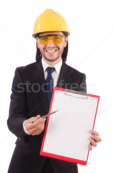 Businessman -builder  with binder  isolated on white Stock photo © Elnur