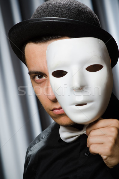 Grappig masker achtergrond veiligheid zakenman Stockfoto © Elnur