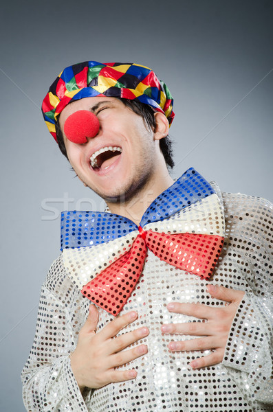 Stockfoto: Grappig · clown · donkere · glimlach · gelukkig · verjaardag