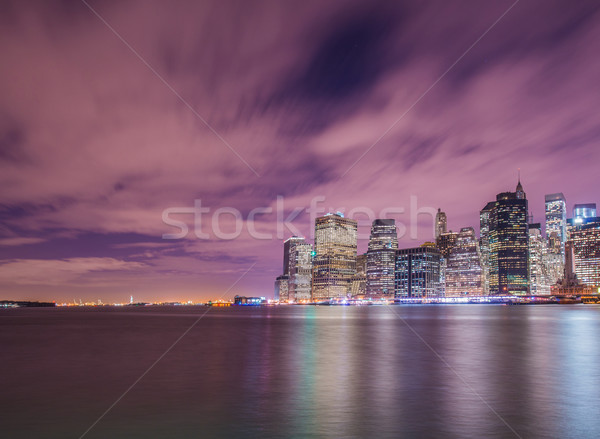 Night panorama of Manhattan in New York, USA Stock photo © Elnur