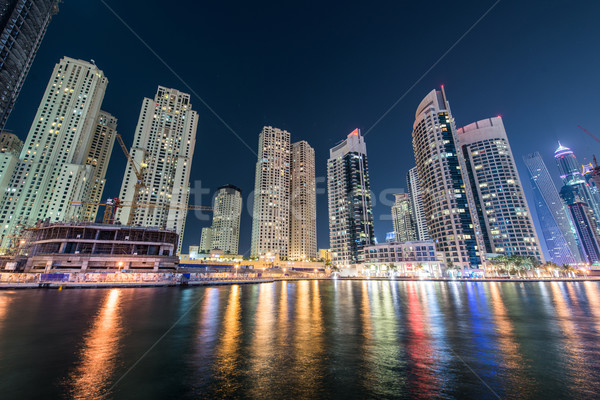 Dubaï marina gratte-ciel nuit ciel eau [[stock_photo]] © Elnur