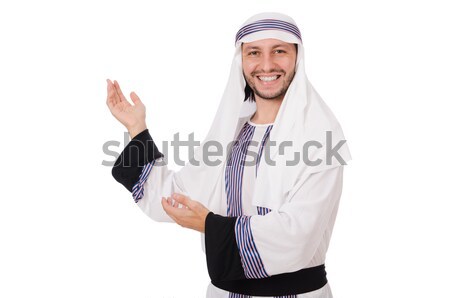 Árabe homem isolado branco negócio feliz Foto stock © Elnur