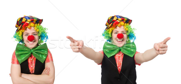 Female clown isolated on white Stock photo © Elnur