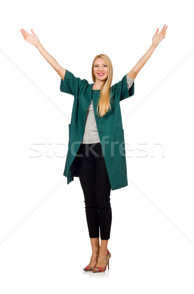 Woman in green coat isolated on white Stock photo © Elnur