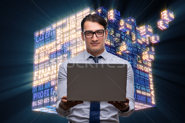 Om de afaceri laptop afaceri calculator bani muncă Imagine de stoc © Elnur