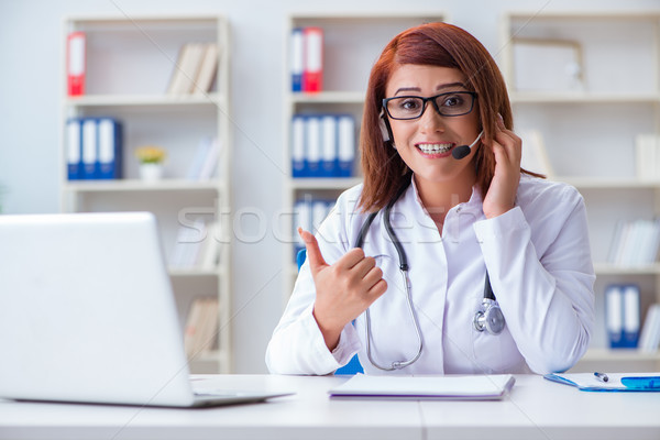 Woman doctor in telemedicine concept Stock photo © Elnur