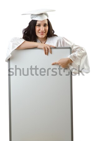 Utaskíserő tábla fehér mosoly divat nyár Stock fotó © Elnur