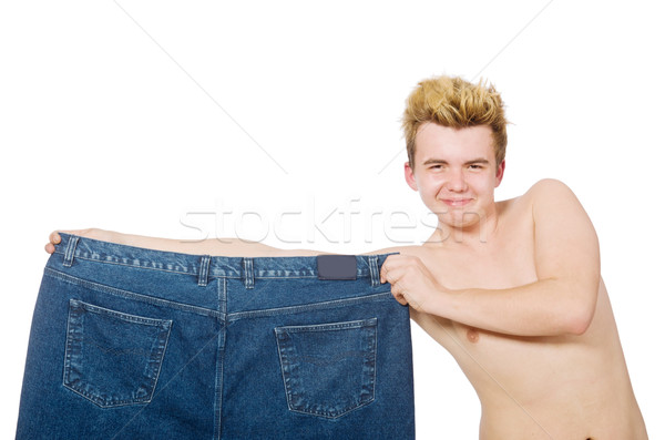 Funny man with trousers isolated on white Stock photo © Elnur