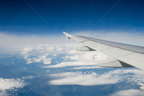 Avião asa fora janela tecnologia azul Foto stock © Elnur