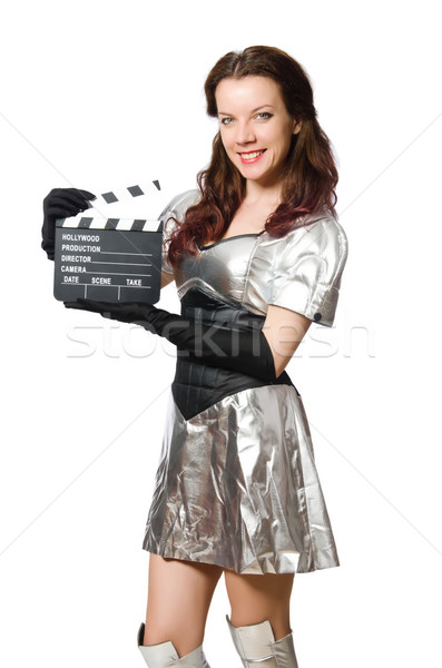 Woman in tech concept isolated on white Stock photo © Elnur