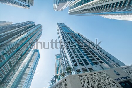 Groß Dubai marina Wolkenkratzer Wasser Gebäude Stock foto © Elnur