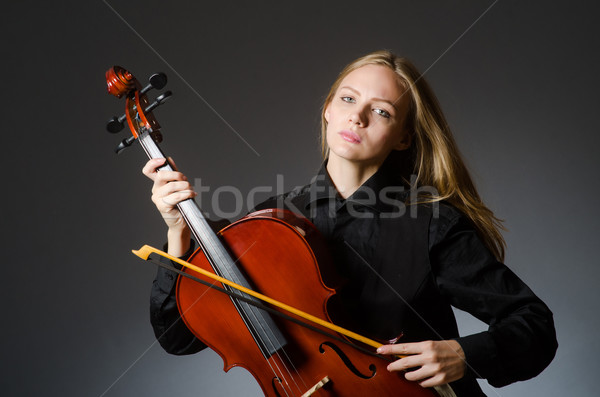 ストックフォト: 女性 · 演奏 · クラシカル · チェロ · 音楽 · 木材