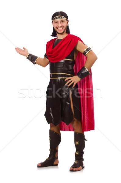 [[stock_photo]]: Gladiator · isolé · blanche · homme · vêtements · souriant