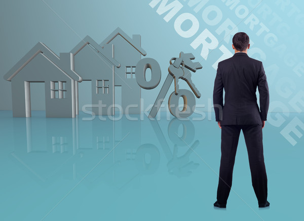 Jungen gut aussehend Geschäftsmann Hypothek Business Büro Stock foto © Elnur