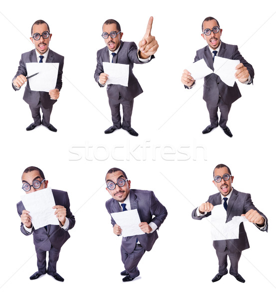 Funny businessman isolated on the white Stock photo © Elnur