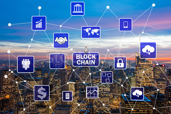 Blockchain concept in database management Stock photo © Elnur