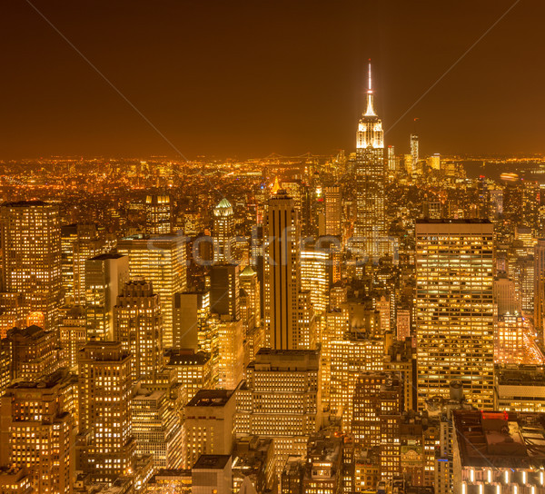 View of New York Manhattan during sunset hours Stock photo © Elnur