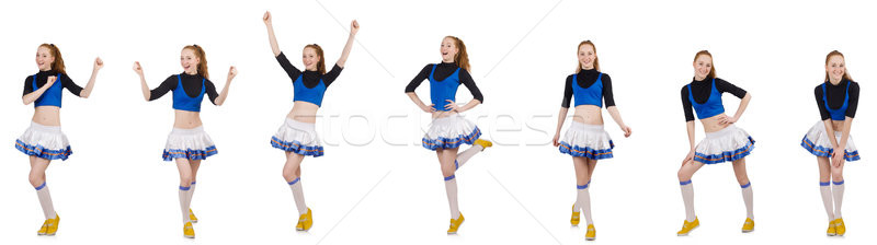 Cheerleader isolé blanche heureux sport étudiant Photo stock © Elnur