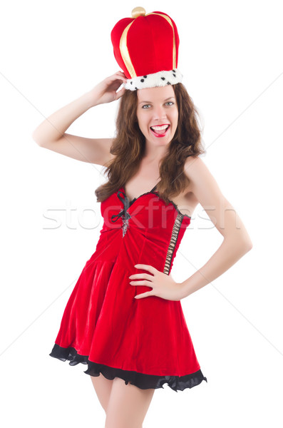 Woman with crown isolated on white Stock photo © Elnur