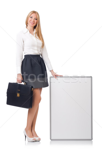 Woman businesswoman with blank board on white Stock photo © Elnur