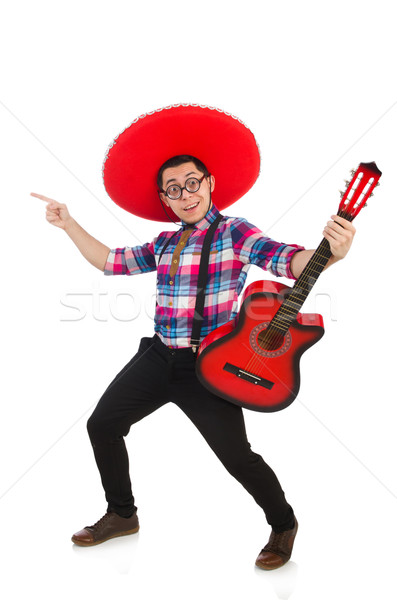 Stock photo: Funny mexican with sombrero in concept