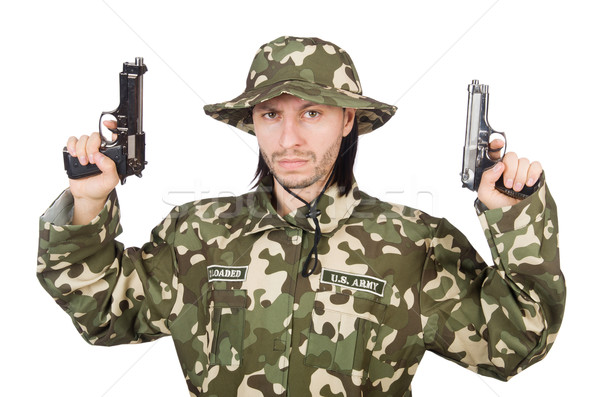 Funny soldier in military concept Stock photo © Elnur