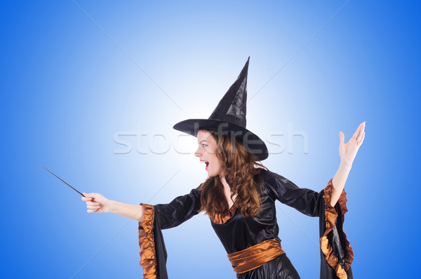 Witch with wand isolated on the white Stock photo © Elnur