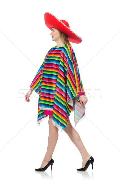 [[stock_photo]]: Joli · fille · mexican · isolé · blanche · fond