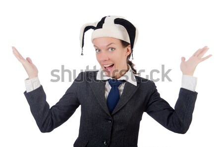 Biznesmen clown funny odizolowany biały człowiek Zdjęcia stock © Elnur