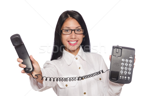 Woman in funny business concept on white Stock photo © Elnur