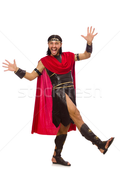 Gladiator isoliert weiß Mann glücklich Hintergrund Stock foto © Elnur