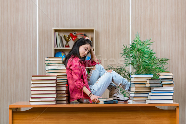 Young female student preparing for college school exams Stock photo © Elnur