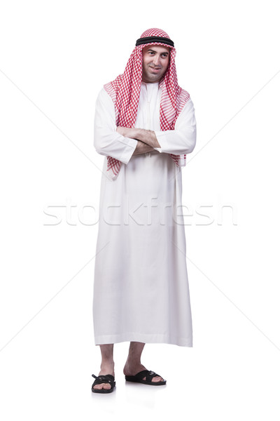 Unhappy young arab man isolated on white Stock photo © Elnur