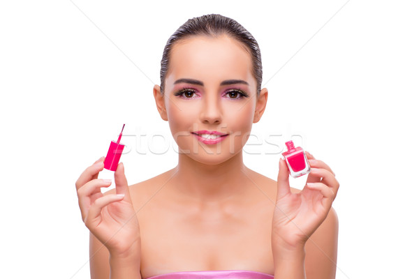 Beautiful woman in make up concept isolated on white Stock photo © Elnur