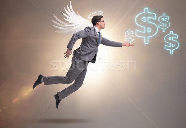 Angel investor concept with businessman with wings Stock photo © Elnur