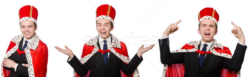 Stock photo: Businessman with crown isolated on white