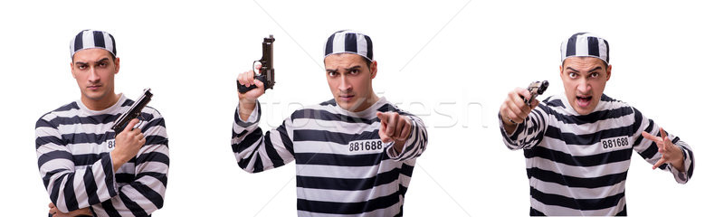 The man prisoner with gun isolated on white Stock photo © Elnur